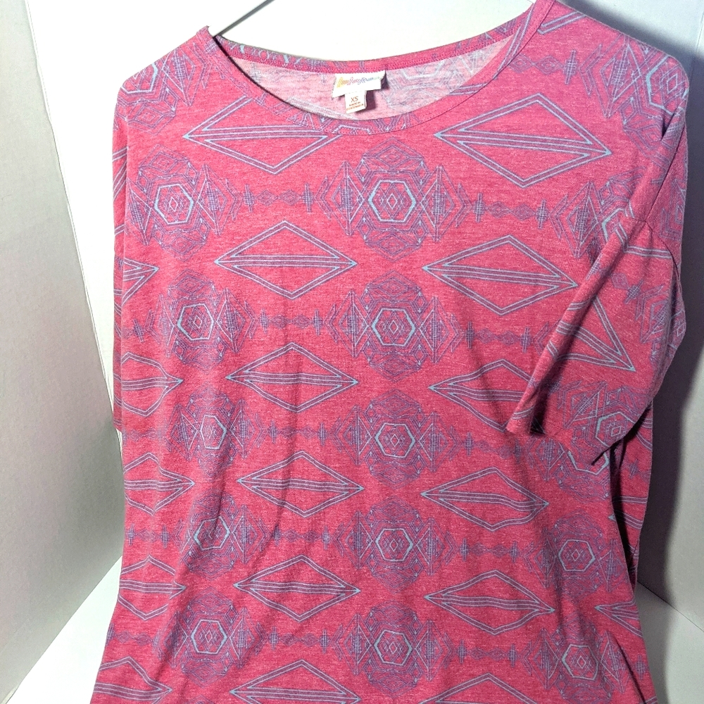 LulaRoe XS Irma Tunic Pink & Purple Tribal